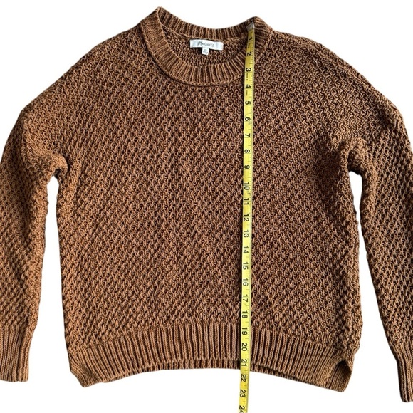 Madewell French Quarter Pullover Sweater Open Knit Crochet Style Size XS Brown - Picture 7 of 8